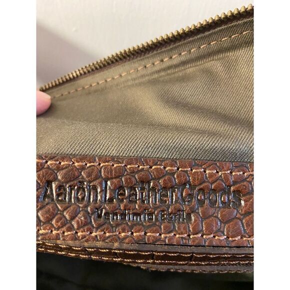 New Aaron leather goods weekend duffle bag brown animal style - Picture 8 of 9